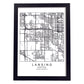 Poster con mapa de Lansing. Lámina de Estados Unidos, con imágenes de mapas y carreteras-Artwork-Nacnic-A3-Marco Negro-Nacnic Estudio SL