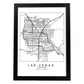 Poster con mapa de Las Vegas. Lámina de Estados Unidos, con imágenes de mapas y carreteras-Artwork-Nacnic-A3-Marco Negro-Nacnic Estudio SL