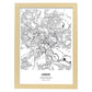 Poster con mapa de Leeds - Reino Unido. Láminas de ciudades de Reino Unido con mares y ríos en color negro.-Artwork-Nacnic-A3-Marco Madera clara-Nacnic Estudio SL