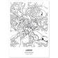 Poster con mapa de Leeds - Reino Unido. Láminas de ciudades de Reino Unido con mares y ríos en color negro.-Artwork-Nacnic-A4-Sin marco-Nacnic Estudio SL