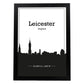 Poster con mapa de Leicester - Inglaterra. Láminas con Skyline de ciudades de Inglaterra e Irlanda con sombra negra.-Artwork-Nacnic-A3-Marco Negro-Nacnic Estudio SL