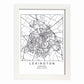 Poster con mapa de Lexington. Lámina de Estados Unidos, con imágenes de mapas y carreteras-Artwork-Nacnic-A4-Marco Blanco-Nacnic Estudio SL