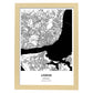 Poster con mapa de Lisbon - Portugal. Láminas de ciudades de España con mares y ríos en color negro.-Artwork-Nacnic-A4-Marco Madera clara-Nacnic Estudio SL