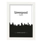 Poster con mapa de Liverpool - Inglaterra. Láminas con Skyline de ciudades de Inglaterra e Irlanda con sombra negra.-Artwork-Nacnic-A3-Marco Blanco-Nacnic Estudio SL