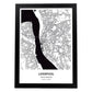 Poster con mapa de Liverpool - USA. Láminas de ciudades de Estados Unidos con mares y ríos en color negro.-Artwork-Nacnic-A3-Marco Negro-Nacnic Estudio SL