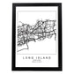 Poster con mapa de Long Island. Lámina de Estados Unidos, con imágenes de mapas y carreteras-Artwork-Nacnic-A3-Marco Negro-Nacnic Estudio SL