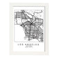 Poster con mapa de Los Angeles. Lámina de Estados Unidos, con imágenes de mapas y carreteras-Artwork-Nacnic-A3-Marco Blanco-Nacnic Estudio SL