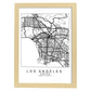 Poster con mapa de Los Angeles. Lámina de Estados Unidos, con imágenes de mapas y carreteras-Artwork-Nacnic-A4-Marco Madera clara-Nacnic Estudio SL
