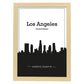 Poster con mapa de Losangeles - USA. Láminas con Skyline de ciudades de Estados Unidos, Canada, Mexico con sombra negra.-Artwork-Nacnic-A4-Marco Madera clara-Nacnic Estudio SL