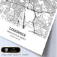Poster con mapa de Louisville - USA. Láminas de ciudades de Estados Unidos con mares y ríos en color negro.-Artwork-Nacnic-Nacnic Estudio SL