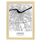 Poster con mapa de Louisville - USA. Láminas de ciudades de Estados Unidos con mares y ríos en color negro.-Artwork-Nacnic-A3-Marco Madera clara-Nacnic Estudio SL