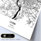 Poster con mapa de Lyon - Francia. Láminas de ciudades de Francia con mares y ríos en color negro.-Artwork-Nacnic-Nacnic Estudio SL