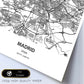 Poster con mapa de Madrid - España. Láminas de ciudades de España con mares y ríos en color negro.-Artwork-Nacnic-Nacnic Estudio SL