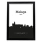 Poster con mapa de Malaga - España. Láminas con Skyline de ciudades de Europa con sombra negra.-Artwork-Nacnic-A4-Marco Negro-Nacnic Estudio SL