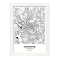 Poster con mapa de Manchester - Reino Unido. Láminas de ciudades de Reino Unido con mares y ríos en color negro.-Artwork-Nacnic-A3-Marco Blanco-Nacnic Estudio SL