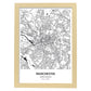 Poster con mapa de Manchester - Reino Unido. Láminas de ciudades de Reino Unido con mares y ríos en color negro.-Artwork-Nacnic-A3-Marco Madera clara-Nacnic Estudio SL