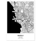 Poster con mapa de Manila - Filipinas. Láminas de ciudades de Asia con mares y ríos en color negro.-Artwork-Nacnic-A4-Sin marco-Nacnic Estudio SL