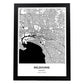 Poster con mapa de Melbourne - Australia. Láminas de ciudades de Australia con mares y ríos en color negro.-Artwork-Nacnic-A4-Marco Negro-Nacnic Estudio SL