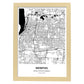 Poster con mapa de Memphis - USA. Láminas de ciudades de Estados Unidos con mares y ríos en color negro.-Artwork-Nacnic-A4-Marco Madera clara-Nacnic Estudio SL