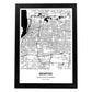 Poster con mapa de Memphis - USA. Láminas de ciudades de Estados Unidos con mares y ríos en color negro.-Artwork-Nacnic-A4-Marco Negro-Nacnic Estudio SL