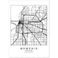 Poster con mapa de Memphis. Lámina de Estados Unidos, con imágenes de mapas y carreteras-Artwork-Nacnic-A4-Sin marco-Nacnic Estudio SL