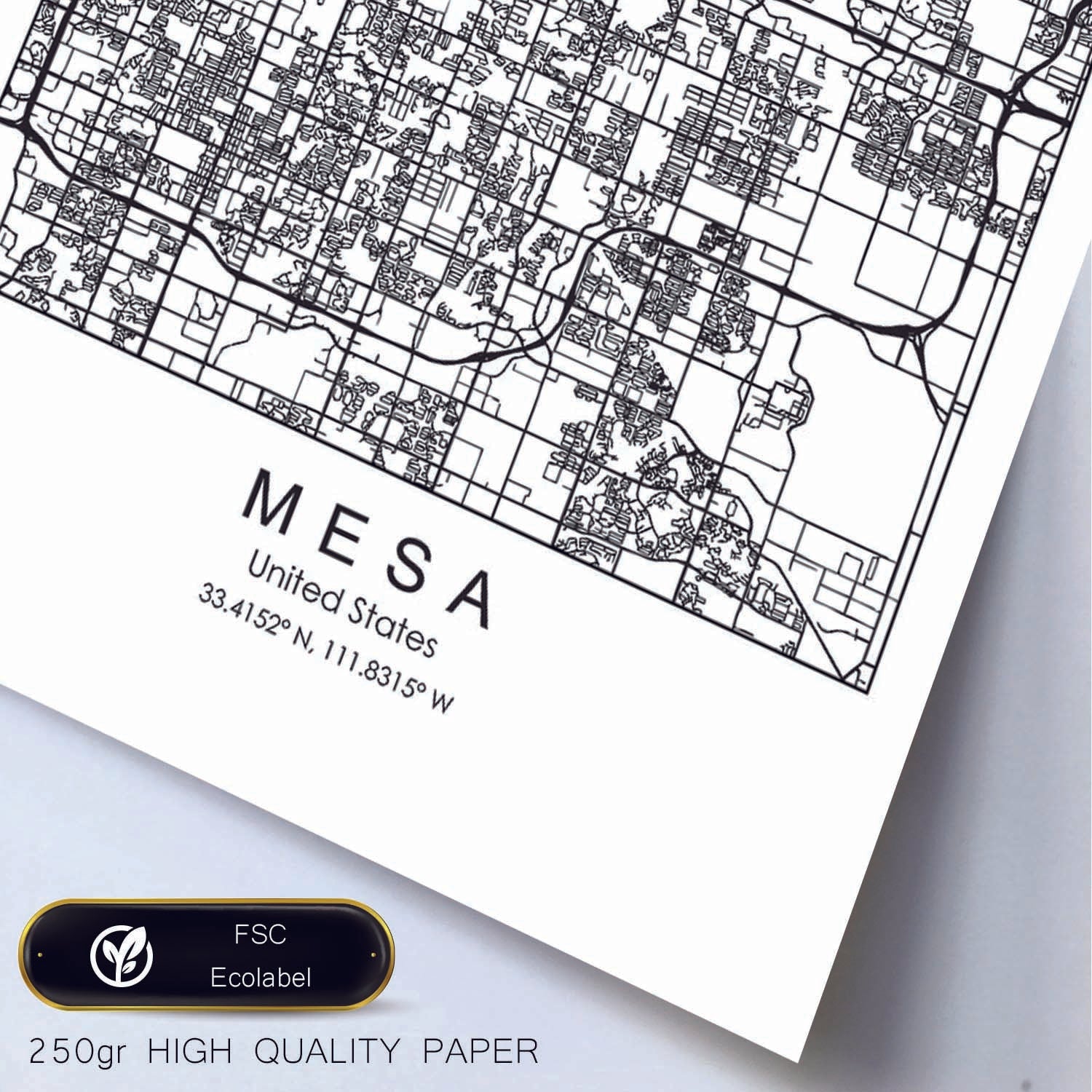 Poster con mapa de Mesa. Lámina de Estados Unidos, con imágenes de mapas y carreteras-Artwork-Nacnic-Nacnic Estudio SL