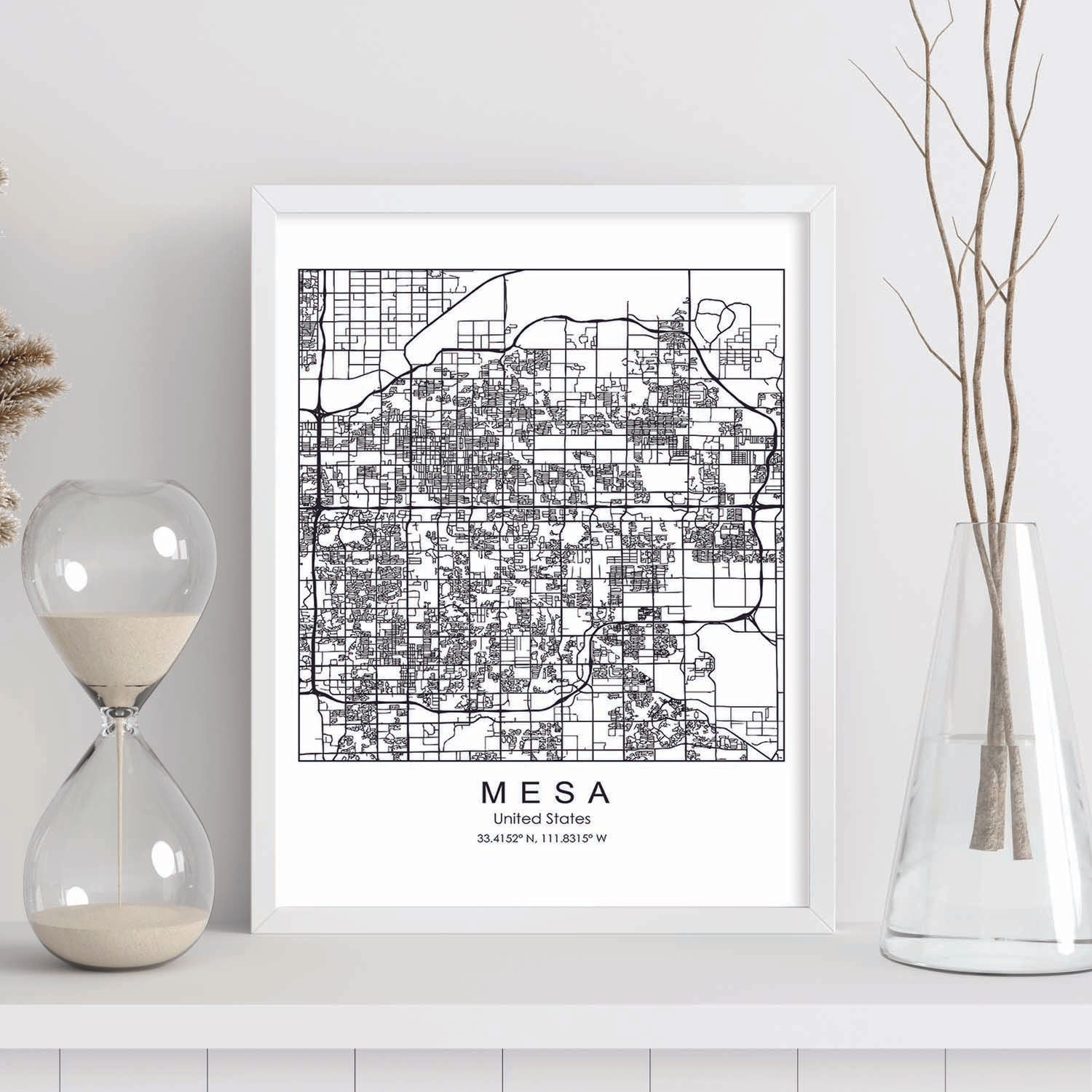 Poster con mapa de Mesa. Lámina de Estados Unidos, con imágenes de mapas y carreteras-Artwork-Nacnic-Nacnic Estudio SL