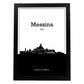 Poster con mapa de Messina - Italia. Láminas con Skyline de ciudades de Italia con sombra negra.-Artwork-Nacnic-A4-Marco Negro-Nacnic Estudio SL