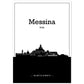 Poster con mapa de Messina - Italia. Láminas con Skyline de ciudades de Italia con sombra negra.-Artwork-Nacnic-A4-Sin marco-Nacnic Estudio SL