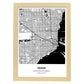 Poster con mapa de Miami - USA. Láminas de ciudades de Estados Unidos con mares y ríos en color negro.-Artwork-Nacnic-A3-Marco Madera clara-Nacnic Estudio SL