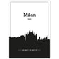 Poster con mapa de Milan - Italia. Láminas con Skyline de ciudades de Italia con sombra negra.-Artwork-Nacnic-A4-Sin marco-Nacnic Estudio SL