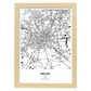Poster con mapa de Milan - Italia. Láminas de ciudades de Italia con mares y ríos en color negro.-Artwork-Nacnic-A3-Marco Madera clara-Nacnic Estudio SL