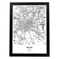 Poster con mapa de Milan - Italia. Láminas de ciudades de Italia con mares y ríos en color negro.-Artwork-Nacnic-A4-Marco Negro-Nacnic Estudio SL
