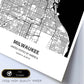 Poster con mapa de Milwaukee - USA. Láminas de ciudades de Estados Unidos con mares y ríos en color negro.-Artwork-Nacnic-Nacnic Estudio SL
