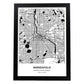 Poster con mapa de Minneapolis - USA. Láminas de ciudades de Estados Unidos con mares y ríos en color negro.-Artwork-Nacnic-A4-Marco Negro-Nacnic Estudio SL