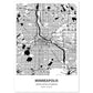Poster con mapa de Minneapolis - USA. Láminas de ciudades de Estados Unidos con mares y ríos en color negro.-Artwork-Nacnic-A4-Sin marco-Nacnic Estudio SL
