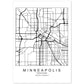 Poster con mapa de Minneapolis. Lámina de Estados Unidos, con imágenes de mapas y carreteras-Artwork-Nacnic-A4-Sin marco-Nacnic Estudio SL