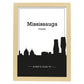 Poster con mapa de Mississauga - Canada. Láminas con Skyline de ciudades de Estados Unidos, Canada, Mexico con sombra negra.-Artwork-Nacnic-A3-Marco Madera clara-Nacnic Estudio SL