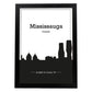 Poster con mapa de Mississauga - Canada. Láminas con Skyline de ciudades de Estados Unidos, Canada, Mexico con sombra negra.-Artwork-Nacnic-A4-Marco Negro-Nacnic Estudio SL