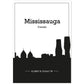 Poster con mapa de Mississauga - Canada. Láminas con Skyline de ciudades de Estados Unidos, Canada, Mexico con sombra negra.-Artwork-Nacnic-A4-Sin marco-Nacnic Estudio SL
