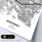 Poster con mapa de Monterrey - Mexico. Láminas de ciudades de Latinoamérica con mares y ríos en color negro.-Artwork-Nacnic-Nacnic Estudio SL