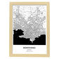 Poster con mapa de Montevideo - Canada. Láminas de ciudades de Estados Unidos con mares y ríos en color negro.-Artwork-Nacnic-A3-Marco Madera clara-Nacnic Estudio SL