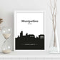 Poster con mapa de Montpellier - Francia. Láminas con Skyline de ciudades de Francia con sombra negra.-Artwork-Nacnic-Nacnic Estudio SL
