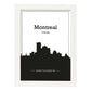 Poster con mapa de Montreal - Canada. Láminas con Skyline de ciudades de Estados Unidos, Canada, Mexico con sombra negra.-Artwork-Nacnic-A3-Marco Blanco-Nacnic Estudio SL