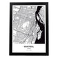 Poster con mapa de Montreal - canada. Láminas de ciudades de Canada con mares y ríos en color negro.-Artwork-Nacnic-A3-Marco Negro-Nacnic Estudio SL