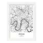 Poster con mapa de Moscow - Rusia. Láminas de ciudades de Asia con mares y ríos en color negro.-Artwork-Nacnic-A3-Marco Blanco-Nacnic Estudio SL