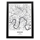 Poster con mapa de Moscow - Rusia. Láminas de ciudades de Asia con mares y ríos en color negro.-Artwork-Nacnic-A4-Marco Negro-Nacnic Estudio SL