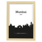 Poster con mapa de Mumbai - India. Láminas con Skyline de ciudades de Asia, Australia, y Oriente Medio con sombra negra.-Artwork-Nacnic-A4-Marco Madera clara-Nacnic Estudio SL