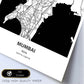 Poster con mapa de Mumbai - India. Láminas de ciudades de Asia con mares y ríos en color negro.-Artwork-Nacnic-Nacnic Estudio SL
