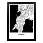Poster con mapa de Mumbai - India. Láminas de ciudades de Asia con mares y ríos en color negro.-Artwork-Nacnic-A3-Marco Negro-Nacnic Estudio SL